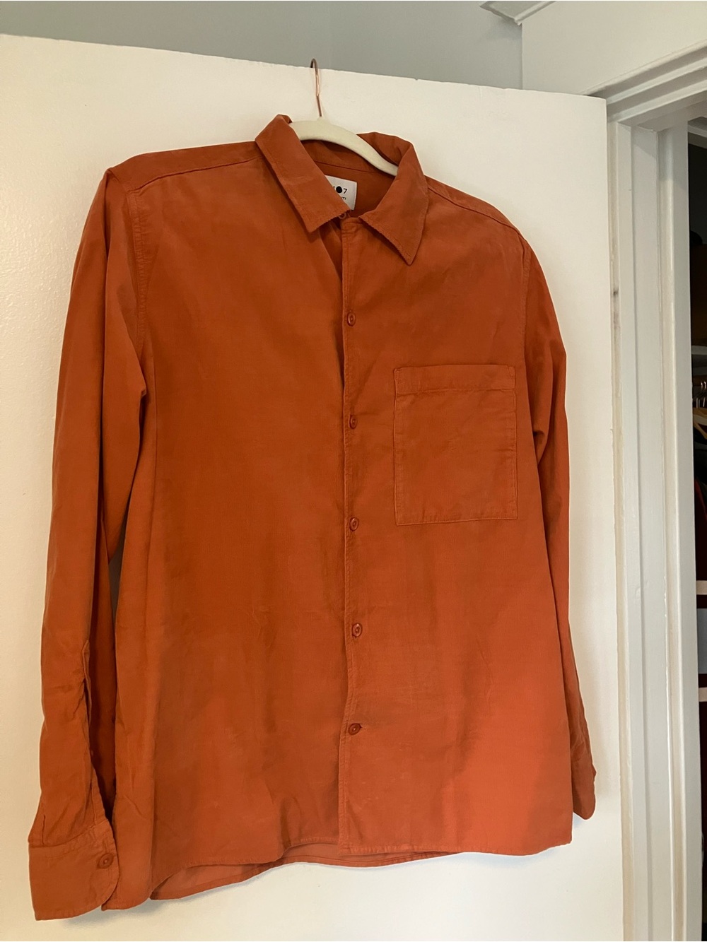 NWOT Designer Men's Julio Button-Down Shirt in Terracotta